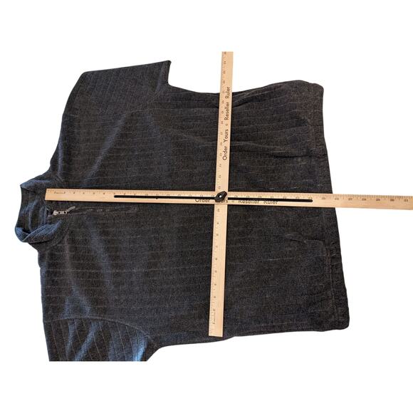 Justin Blake Fleece Sweatshirt Mens Large Quarter Zip Pullover Striped Pockets - Picture 13 of 13